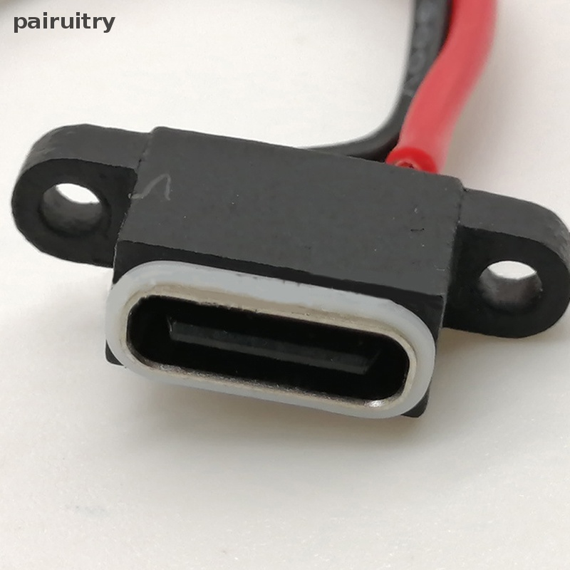 Prt 1Pcs Waterproof TYPE-C Female Base IPX7 2P Kunci Sekrup Las Wire Board Accessries PRT