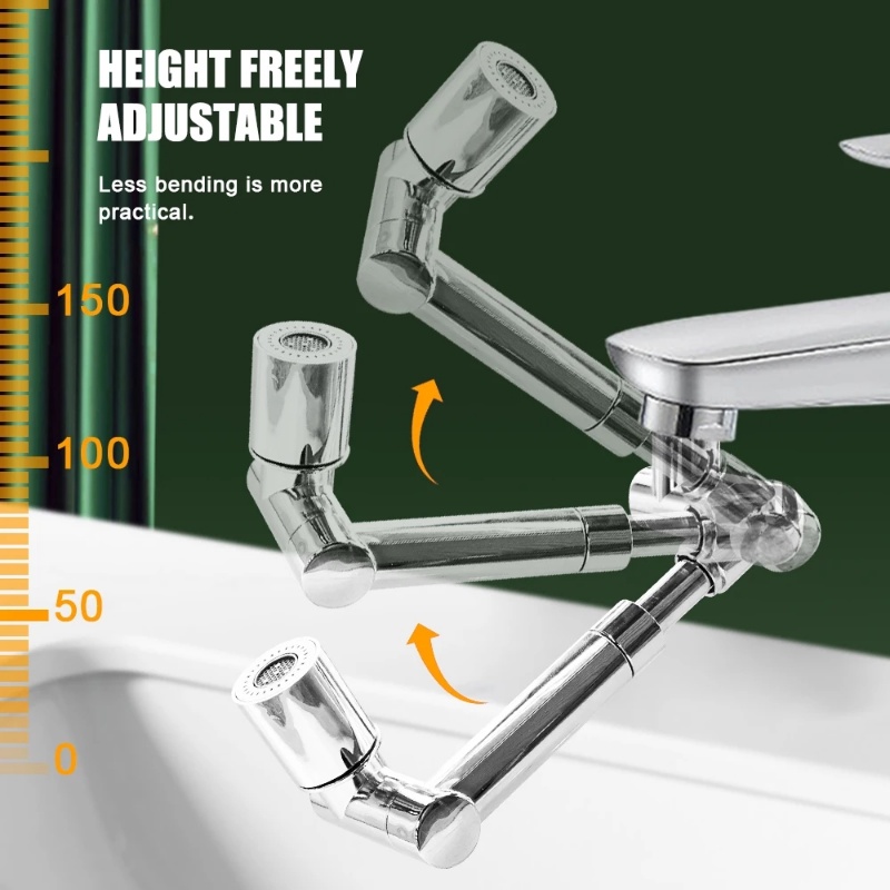Sandal Jepit Praktis1440° Rotasi Faucet Metal Extension Nozzle Pemanjang Keran Universal Tahan Lama Yang Dapat Ditarik Untuk Kamar Mandi Dapur