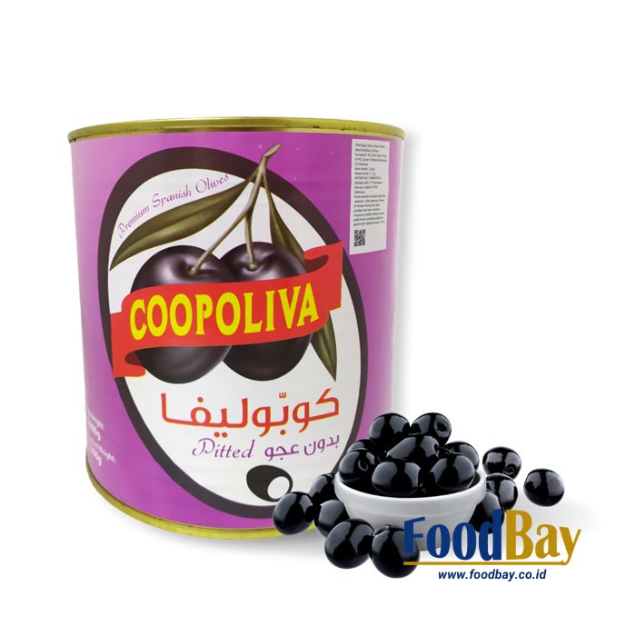 COOPOLIVA Pitted Black Olives Buah Zaitun Olive Utuh Hitam Spain 2,6 Kg