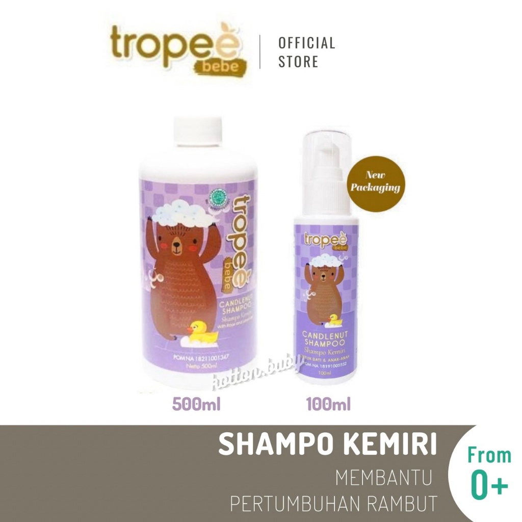Tropee Bebe - Shampo Kemiri (Candlenut Shampoo) 100ml , Refill 500ml