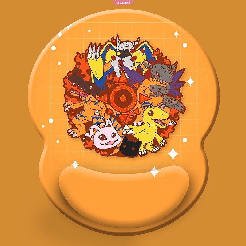 Kartun Anime 3D Digimon Adventure Silikon Mouse Pad Kreatif Gaming Pergelangan Tangan Istirahat Mendukung Kartun Tikus Mat Lembut Mousepad [ZXL]