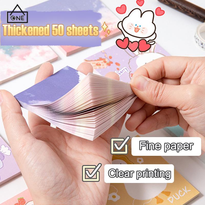 COD❤️Ins Sticky Note Girls Heart Cute Sticky Note Style Student Stationery Sticky Notes Minimalis-A.one