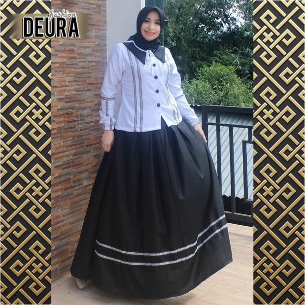 DEURA FASHION - Deura Terbaru Setelan Wanita D336 / Setelan Baju Kantor / Setelan Hitam Putih