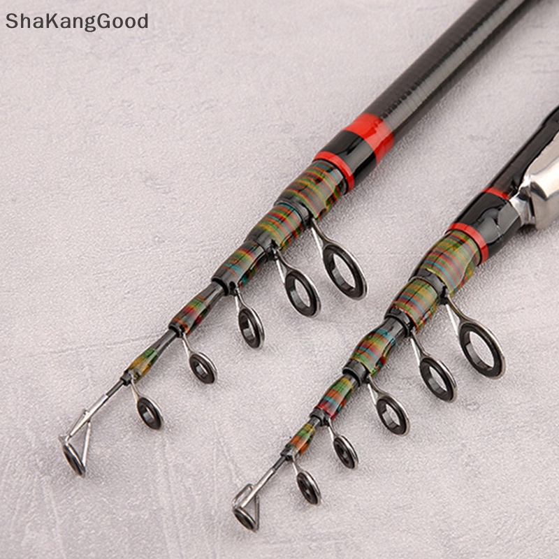 Skid 1.2m-2.4m Portable Mini Telescopic Fishing Rod Spinning Fly Pancing Ikan Gurame Serat Karbon Rock Travel Jig Rod SKK