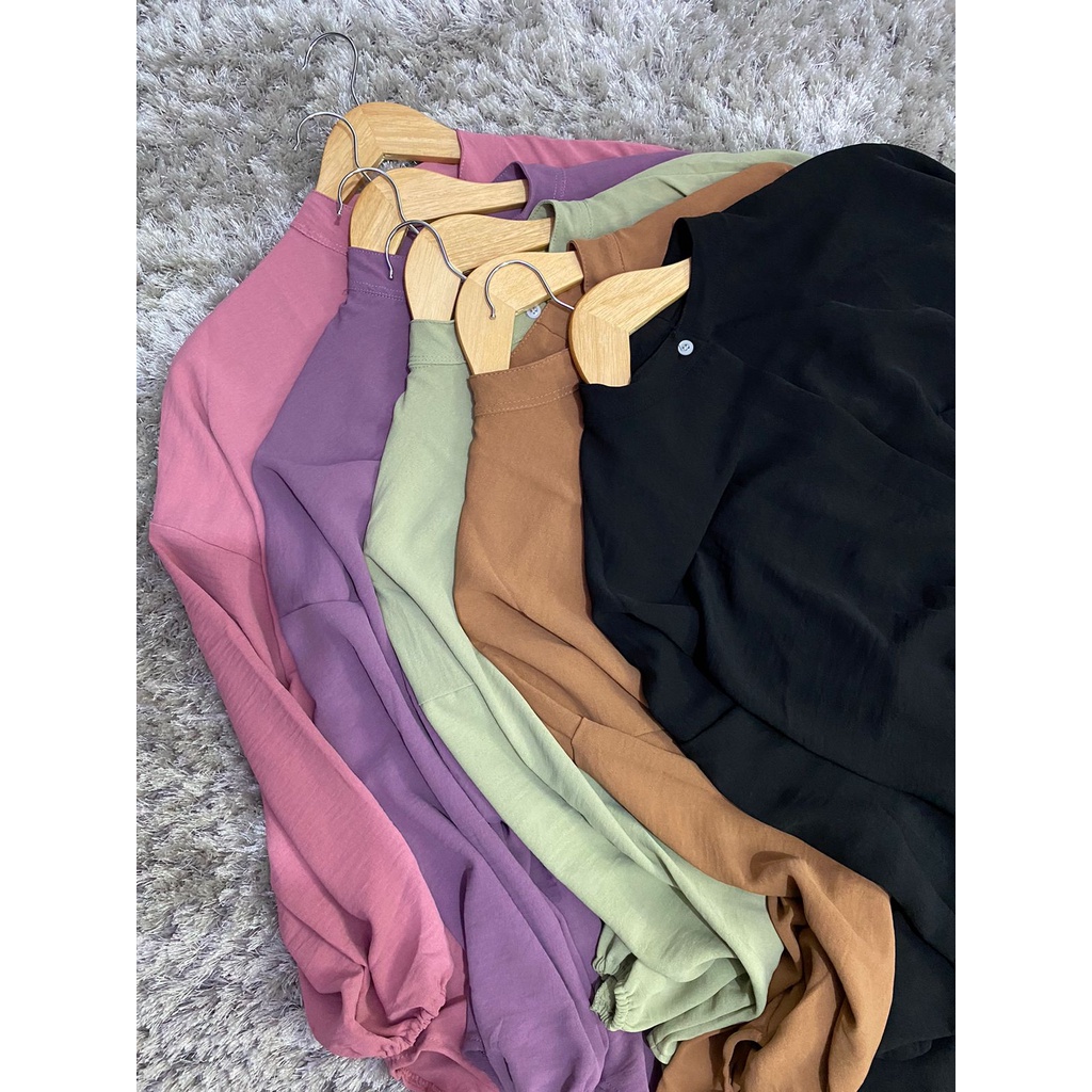 BEFAST - ZFF OOTD WANITA BLOUSE RANI / Camelia Blouse Crincle / Atasan Lengan Panjang Wanita / Blouse Polos Formal / Pakaian Kerja Wanita Casual / Outfit Daily Wanita Trendy / Blouse Oversize Terlaris