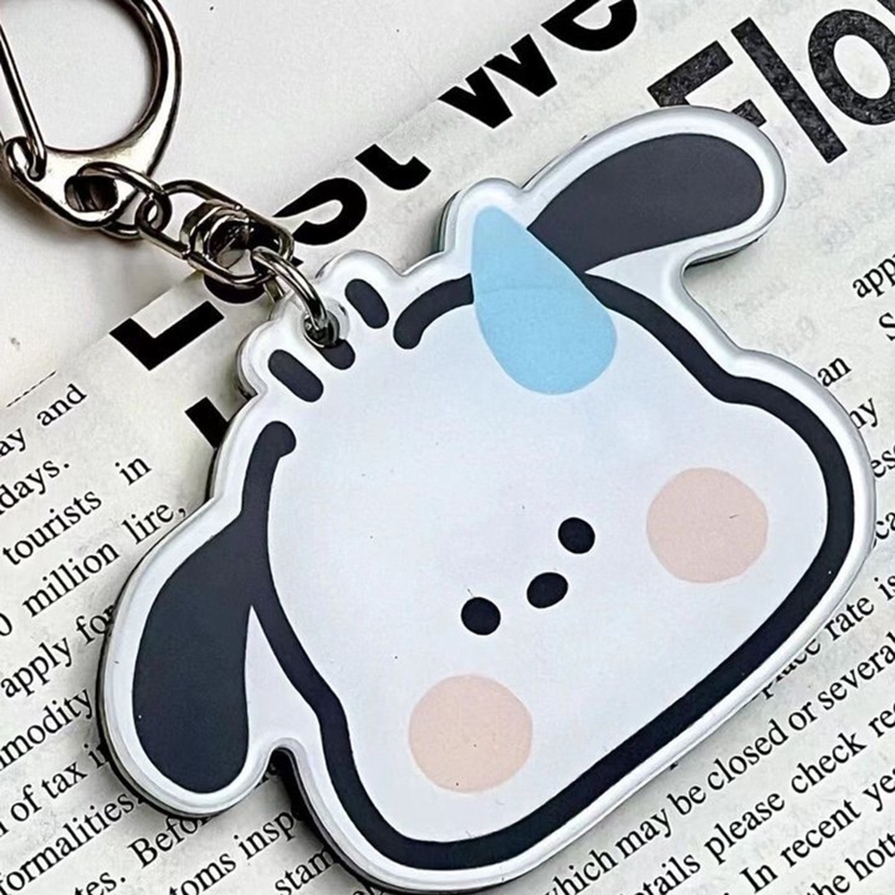 Lucu Goyang Pacha Dog Key Ring Berkeringat Anjing Peliharaan Gantungan Kunci Akrilik Tas Siswa Alat Tulis Tas Dekorasi Liontin