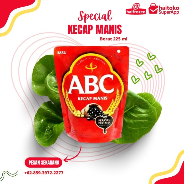 

ABC Kecap Manis Pouch 225ml Bumbu Masakan Frozen Food Semarang