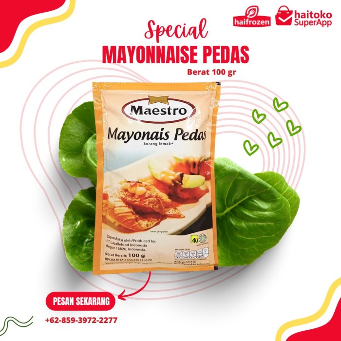 

Maestro Light Mayo Pedas 100 gr Bumbu Instan Masakan