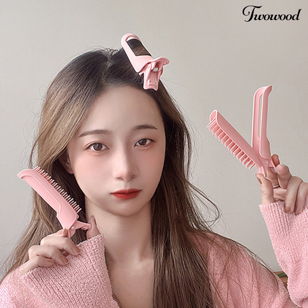 Twowood Hair Styling Clip Heatless Reusable Non-Slip Manual Multifungsi Curly Alat Styling Rambut Akar Rambut Berbulu Alami Klip Rambut Aksesoris Rambut