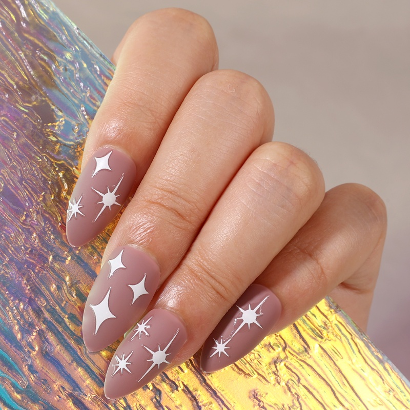 Y2k Gaya Sliver Emas Bintang Nail Art Stiker/ Self-Adhesive Sliders Laser Nail Decals/ DIY Fashion Manicure Supplies