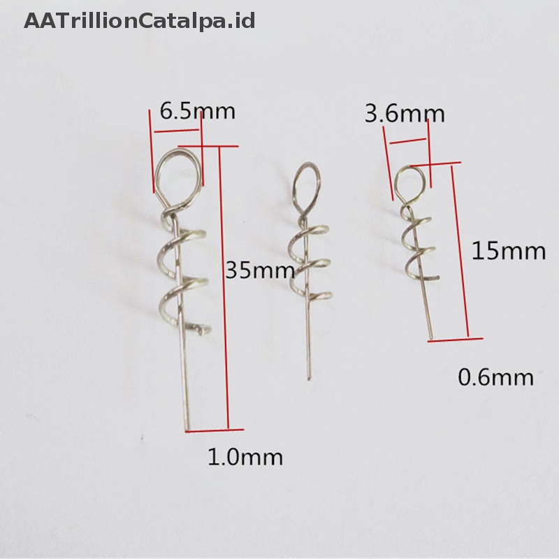 Aatrillioncatalpa 50pcs Spring Lock Pin Crank Hook Konektor Pancing Stainless Steel Putar ID