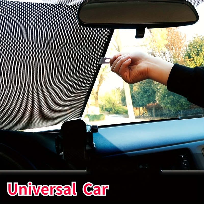 Universal Car Automatic Roller Blind Sunshade Car Tirai Peredam Panas Mobil Front Gear Automatic Retractable Sunshade Kerai