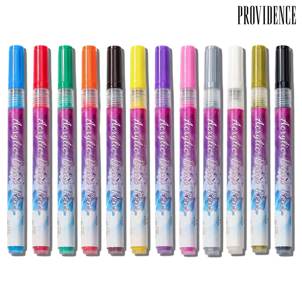 Providence 12Pcs Nail Art Pens Tip Halus Cepat Kering Mudah Operasi Garis Presisi Ultra Tipis Lukisan Kuku Tahan Air Nail Art Graffiti Pen Set Digunakan Di Rumah