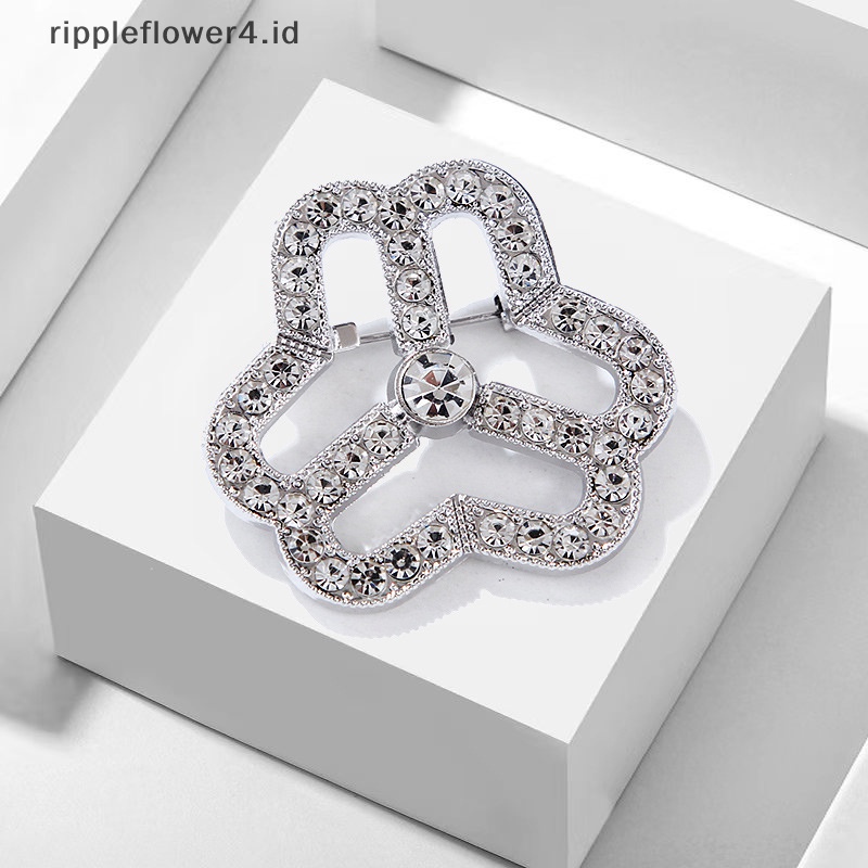 {rippleflower4.id} Federation Wanita Emblem Bros Zirkon Pakaian Pin Brooche Aksesoris Perhiasan Halus Berlian Imitasi Bertatahkan Berlian Bros Logo Aksesoris~