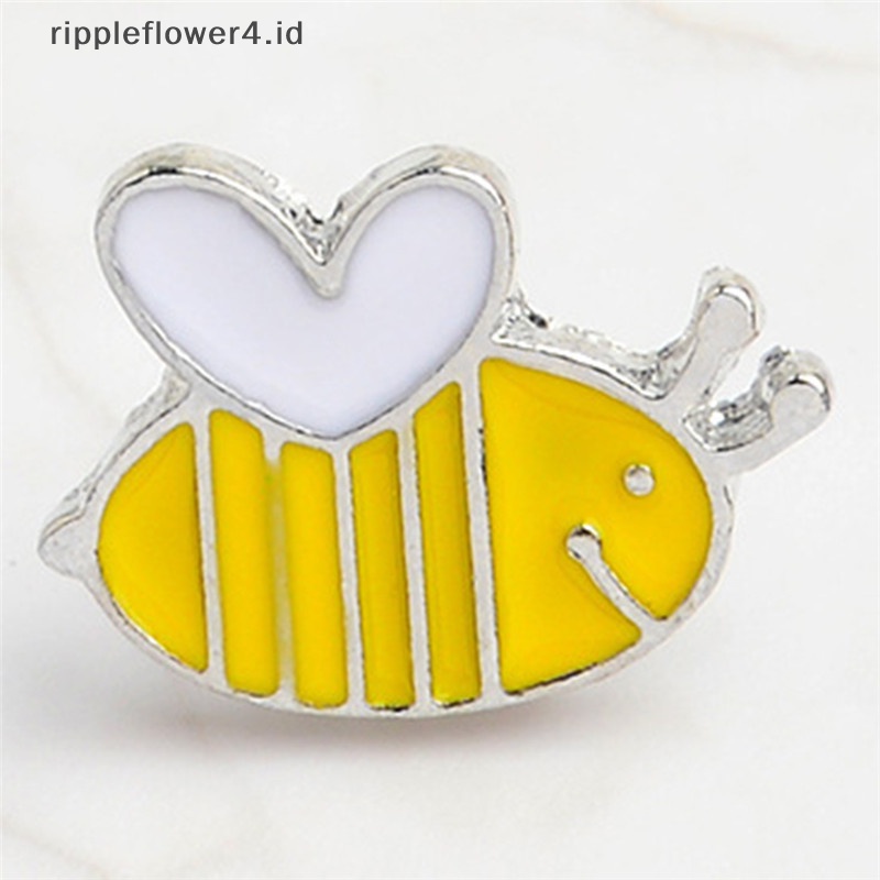 {rippleflower4.id} Lucu 4PCS Enamel Hewan Lebah Bros Pin Baju Kerah Pin Lencana Korsase Perhiasan~