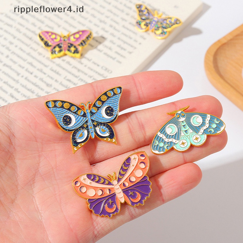 {rippleflower4.id} Retro Kupu-Kupu Enamel Bros Kartun Warna-Warni Serangga Kerah Pin Perhiasan Hadiah~
