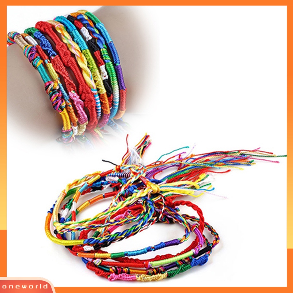 [WOD] 20pcs Gelang Rajut Helai Fashion Cord Multicolor Bracelets Untuk Club