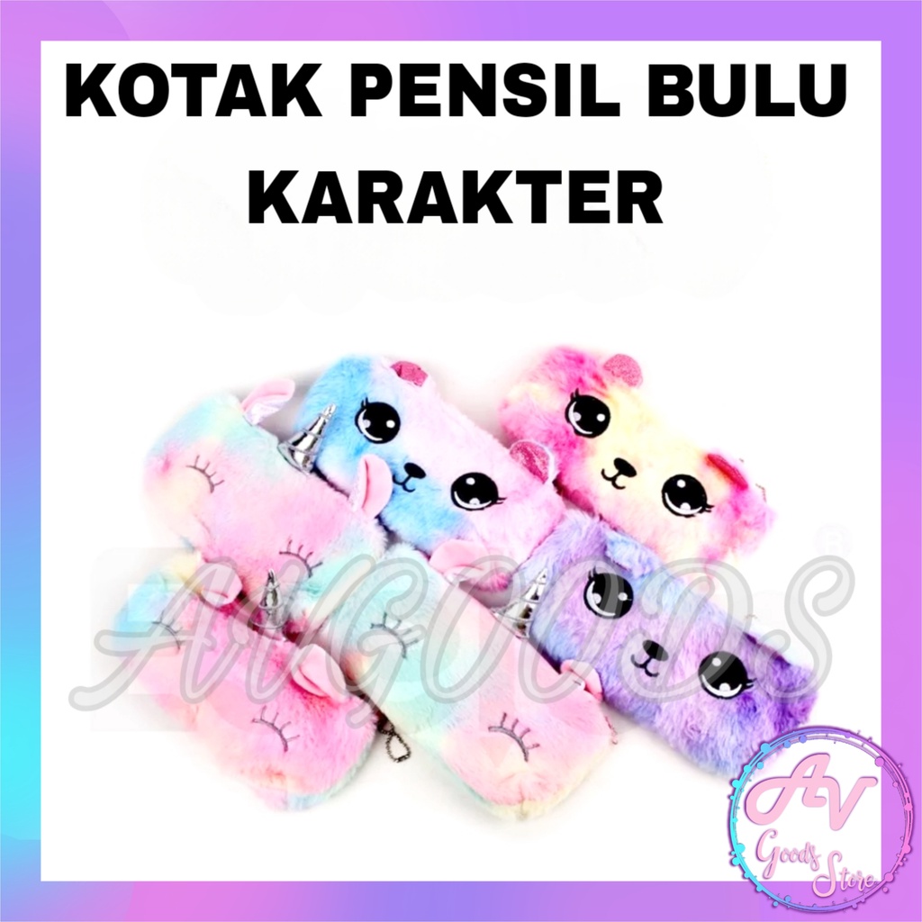

Kotak Pensil Bulu Karakter Lucu / Tempat Pensil Resletingf Fancy
