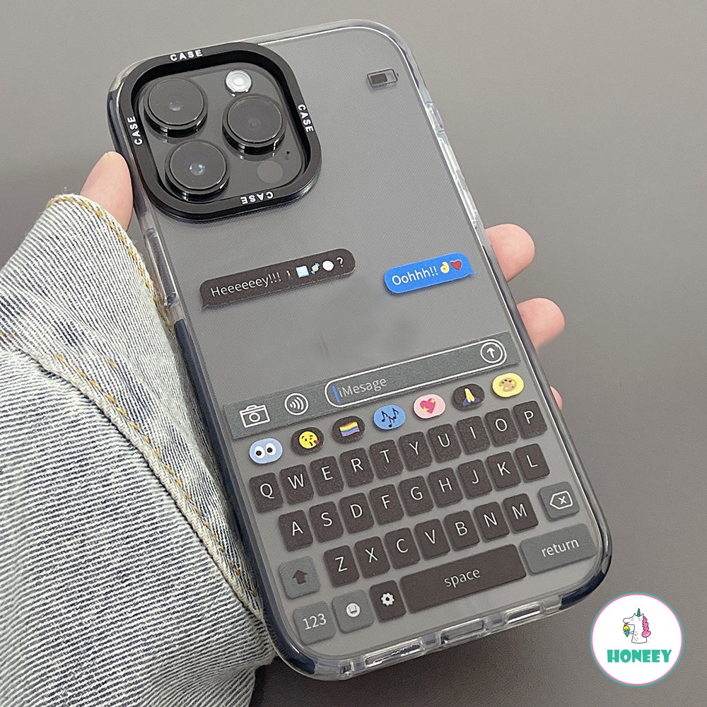 Casing Ponsel Chatbox Transparan Simple Untuk Iphone11 12 13 14 Pro Max Shockproof Case Untuk iPhone 11 Pro Max Cover