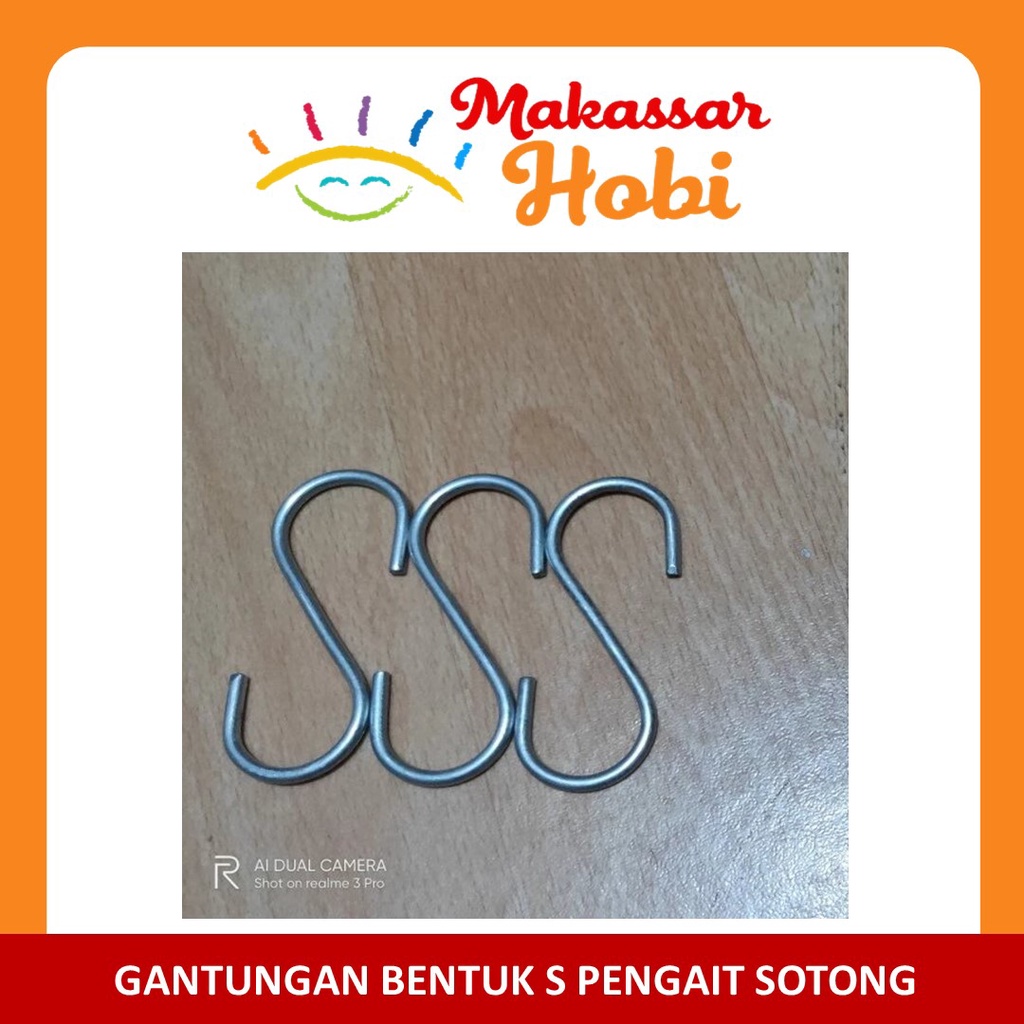 Gantungan S Pengait Tulang Sotong Cuttlefish Bone Burung Sayur Buah