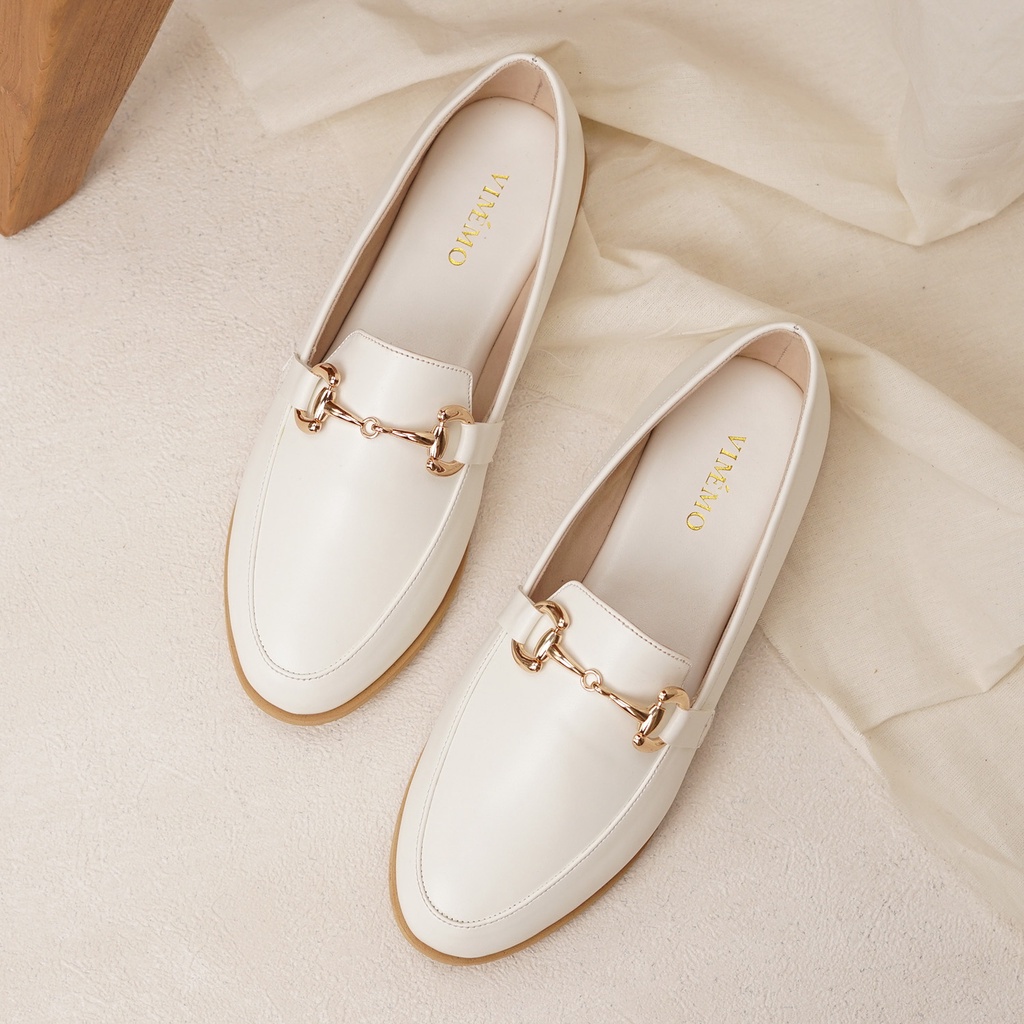 Vimemo Zenna - Sepatu Loafers Vintage Minimalist Slip On Shoes | Sepatu Kerja Wanita