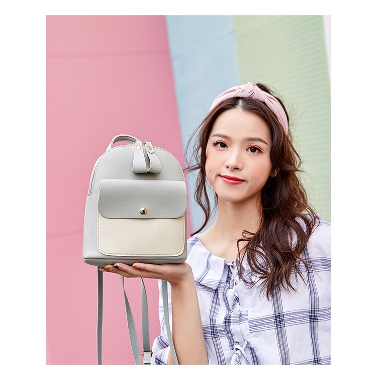 KH Tas Ransel Wanita Korea Motif Terbaru Trendy Tas Impor Asli A42