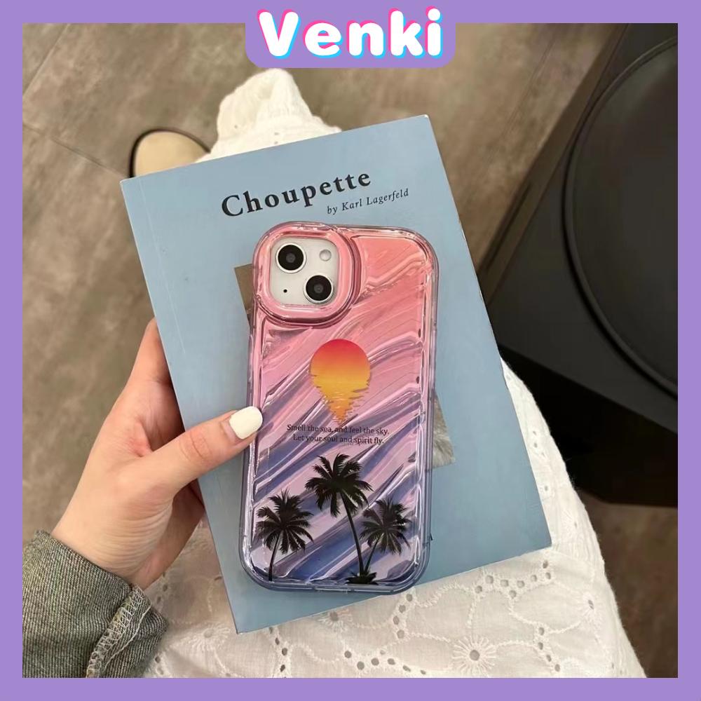 VENKI - Untuk iPhone 11 iPhone Case Laser Reflektif Bening Phone Case TPU Soft Shockproof Airbag Phone Case Simple Summer Coco Kompatibel dengan iPhone 14 13 Pro max 12 Pro Max XR XR 7