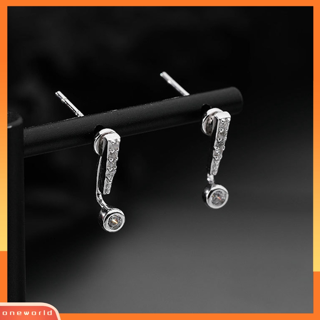 [WOD] 1pasang Anting Pejantan Tanda Seru Asimetris Wanita Tanda Tanya Kecil Ear Studs Perhiasan Hadiah