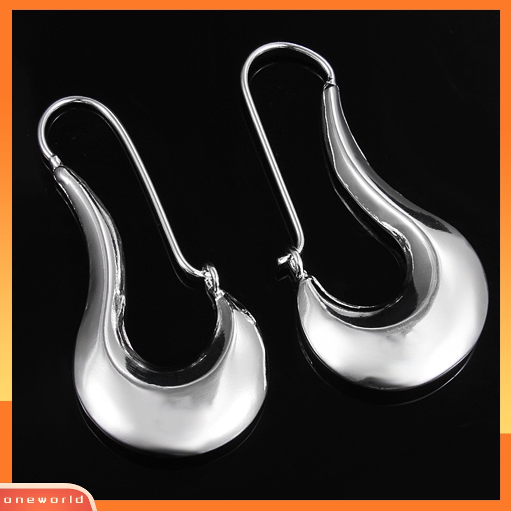 [WOD] Minimalis Tidak Teratur Geometris Liontin Wanita Perak Disepuh Leverback Earrings