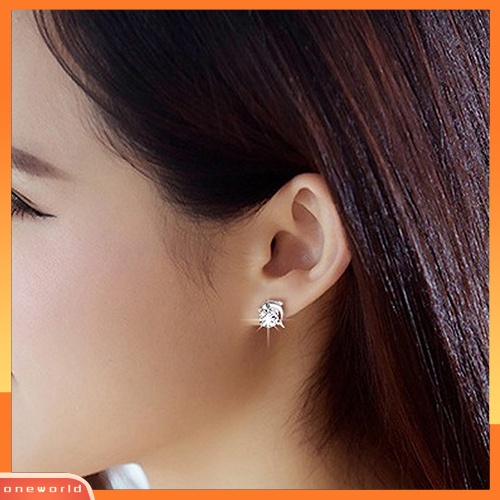 [WOD] Wanita Indah Dolphin Berlian Imitasi Mata Stud Anting Tindik Perhiasan Charms