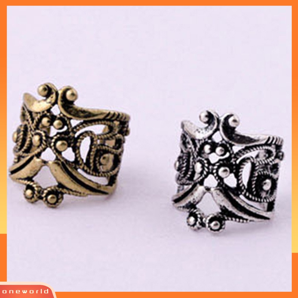 [WOD] Punk Unisex Vintage Berongga Keluar U Gaya Manset Telinga Klip Tulang Penjepit Anting Perhiasan