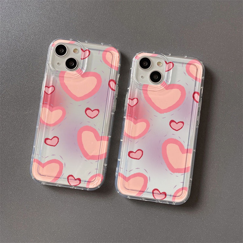 Case Hati Warna Pink Untuk Samsung A12 A10 A10S A14 A13 A11 A31 EU A51 A52 A52S A50 A50S A30S A32 A33 A03 A22 A23 A71 A73 A02 A03 S22 S23 Plus Ultra FE Airbag Shockproof Cover