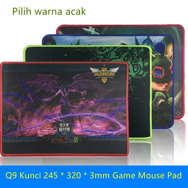 Kain tahan air jahitan 250*300*3mm mouse pad, tepian benang berwarna lembut dan kain halus yang tahan lama alas mouse