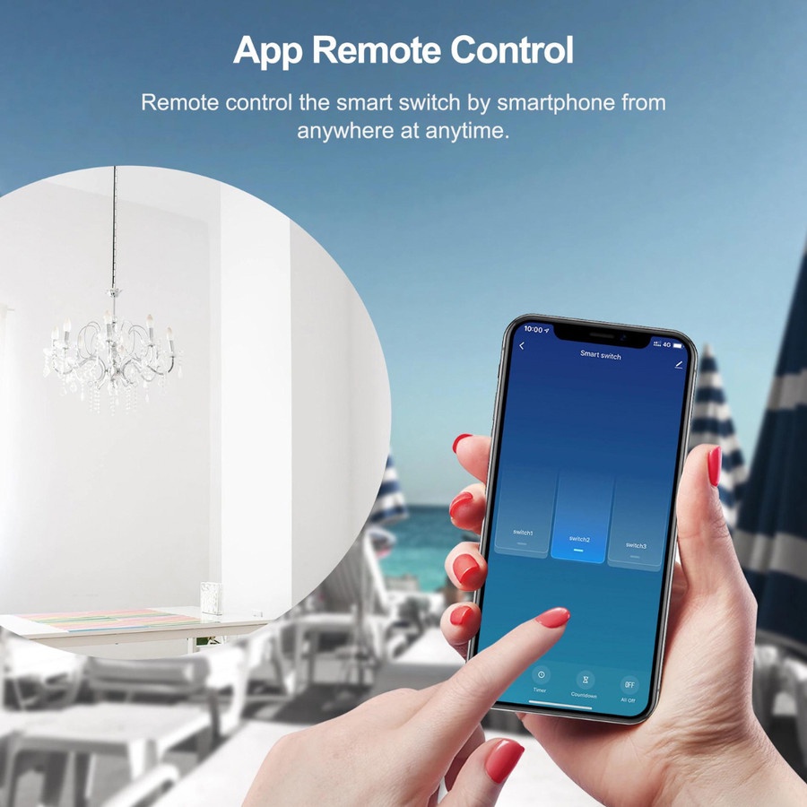 Tuya Saklar Lampu Pintar Wireless WIFI &amp; RF 433Mhz Smart Home