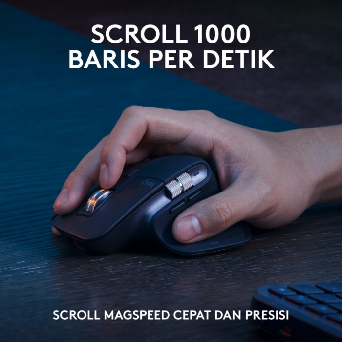 Combo Logitech MX Keys S - MX Keys S + MX Master 3S dengan Palm Rest