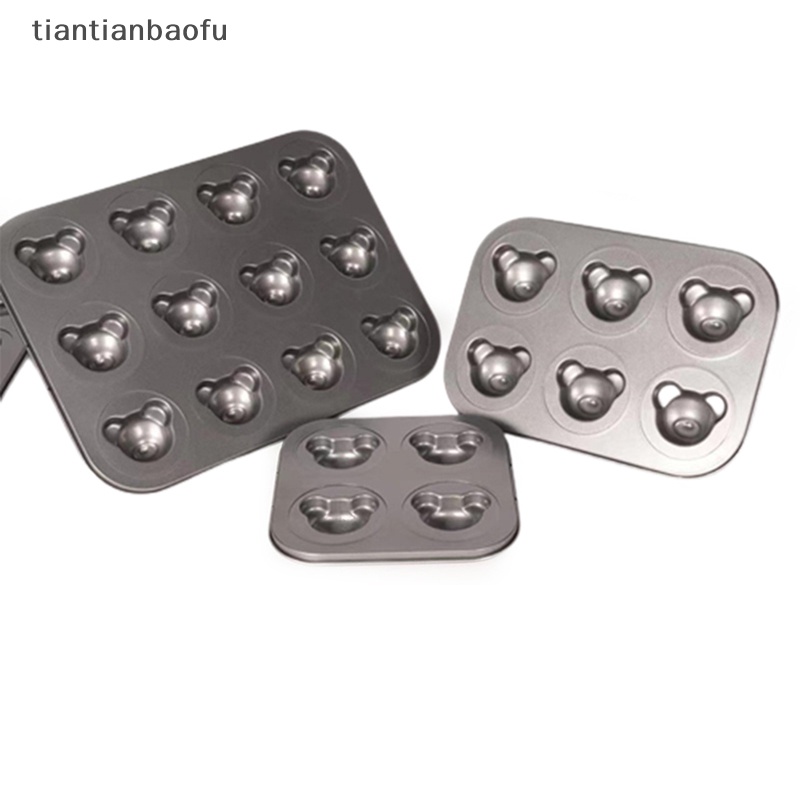 [tiantianbaofu] Bear Cetakan Kue Pan Non-Stick Carbon Steel DIY Lucu Permen Kue Cetakan Tools Butik