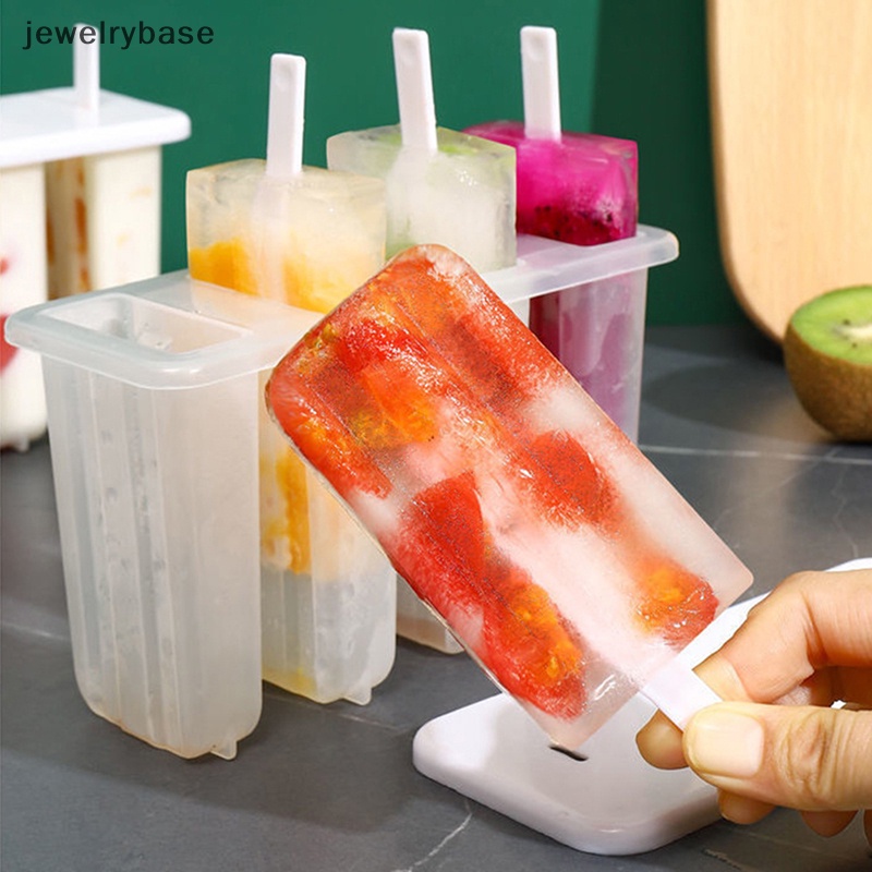 [jewelrybase] Cetakan Es Krim Set Popsicle Maker Ice Tray Dengan Tutup Stik DIY Alat Dapur Butik