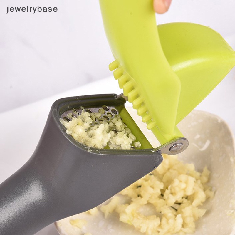 [jewelrybase] Stainless Steel Garlic Press Penghancur Handheld Ginger Garlic Mincer Rumah Masak Sayur Pemeras Masher Tools Butik