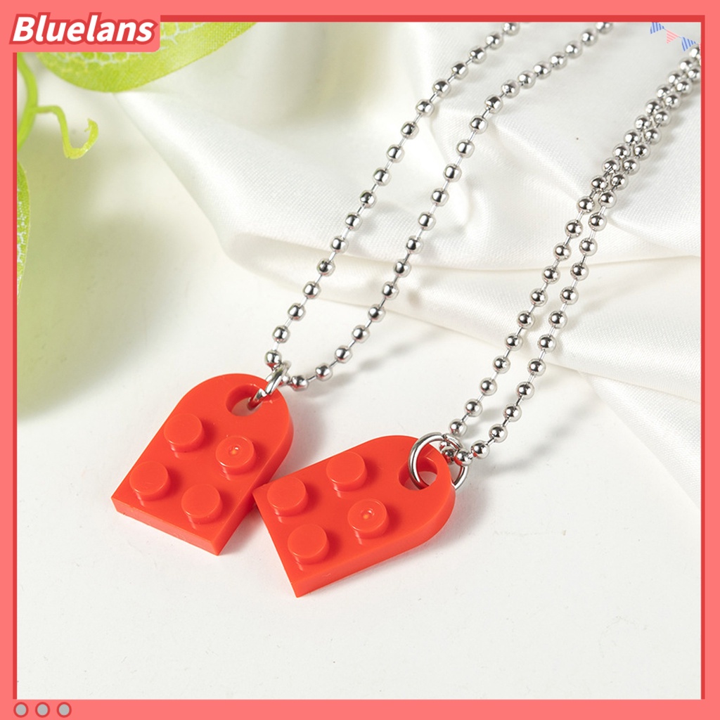 [BLS] 2pcs Kalung Pria Wanita Senada Dapat Dilepas Jigsaw Menarik Bentuk Hati Liontin Chokers Necklaces Untuk Pasangan