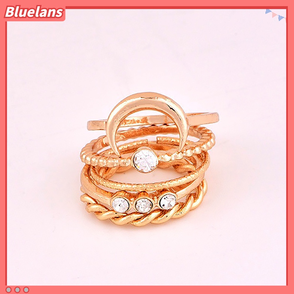 [BLS] 5pcs Set Cincin Jari Buku Jari Bulan Vintage Bohemian Perhiasan Sendi Yang Dapat Disesuaikan