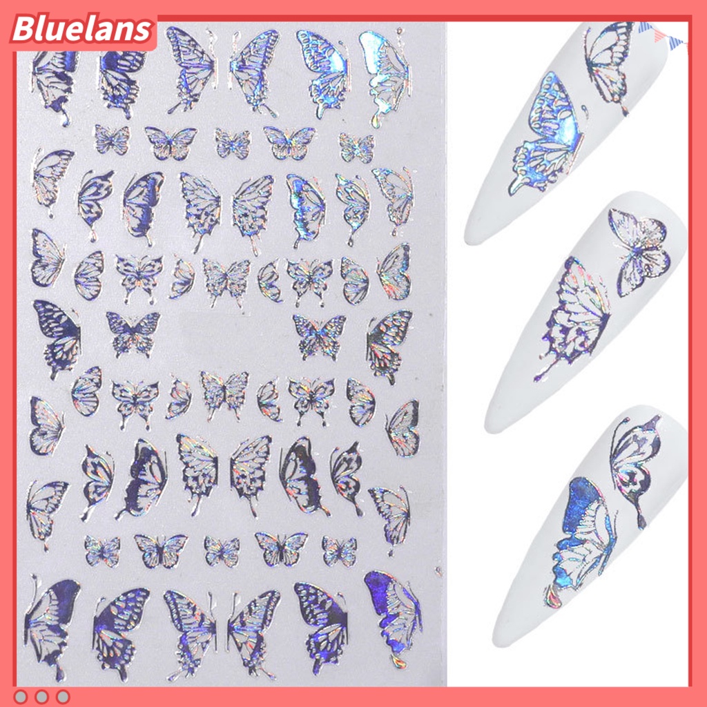 [BLM] 1lembar Manicure Decal Ringan Tidak Berbahaya Halus Butterfly Nail Art Transfer Sticker Untuk Wanita