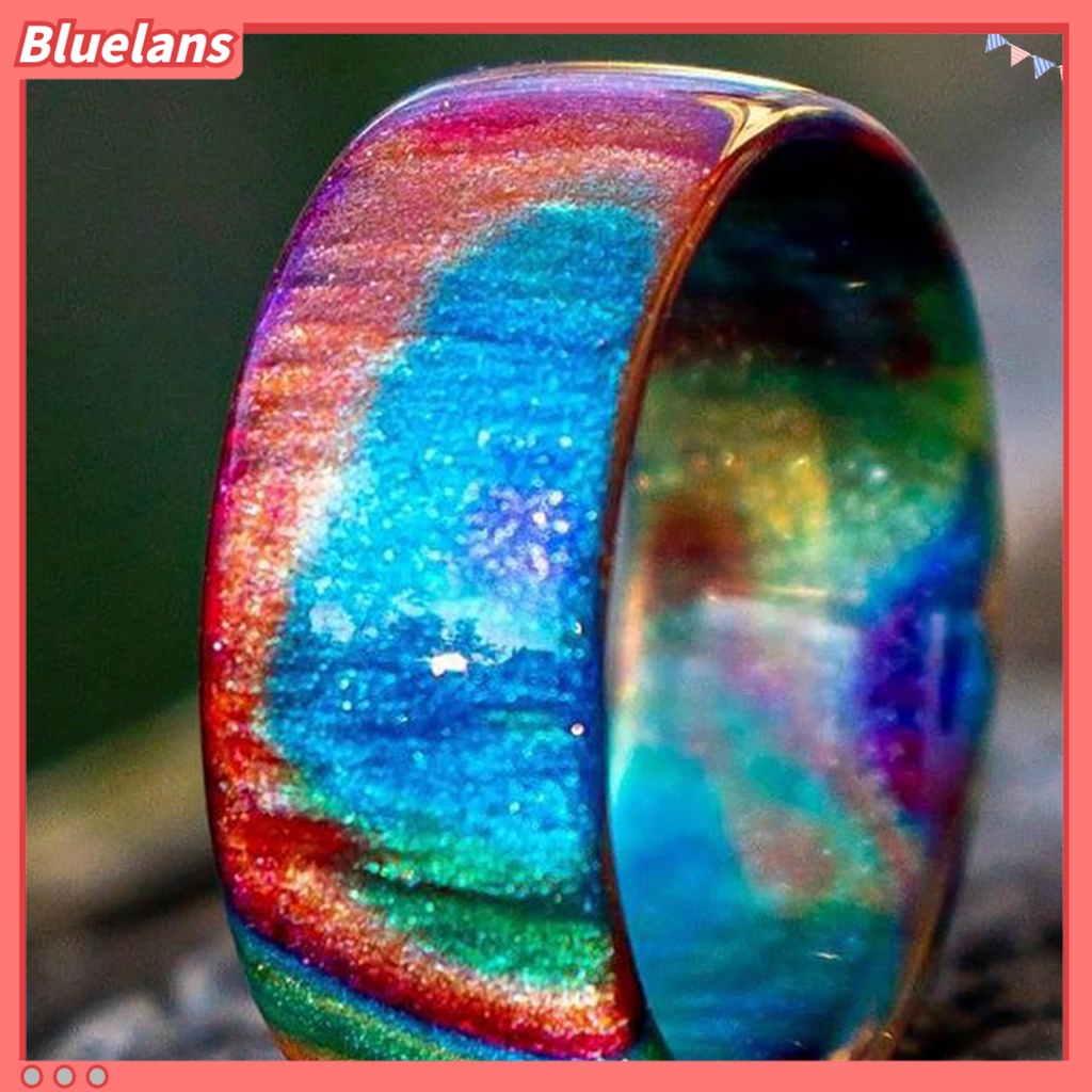 [BLS] Cincin Wanita Warna-Warni Resin Akrilik Eye-catching Romantic Sky Women Circlet Untuk Club