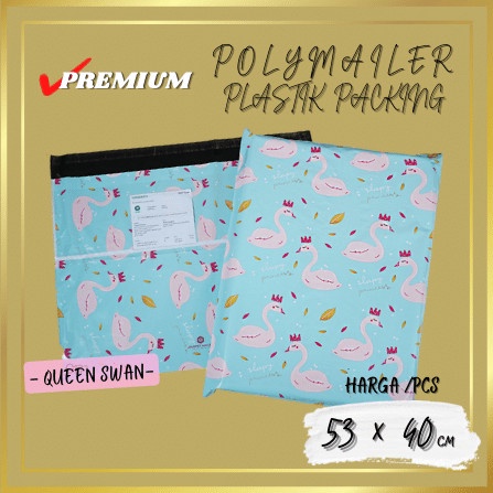 

[SC] AMPLOP BAG POLYMAILER PLASTIK PACKING OLSHOP MOTIF QUEEN SWAN 53x40 - 53CM x 40CM, QUEEN SWAN