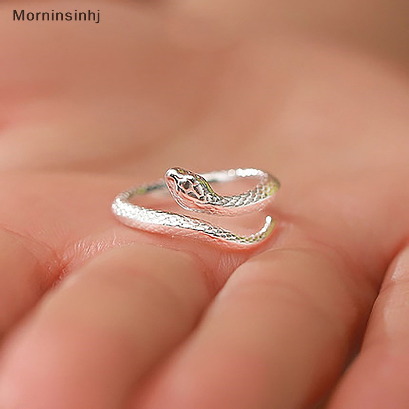 Mornin Kreatif Cincin Ular Mode Hewan Jari Cincin Pembukaan Adjustable Kepribadian Cincin Untuk Pria Wanita Ekor Cincin Perhiasan id