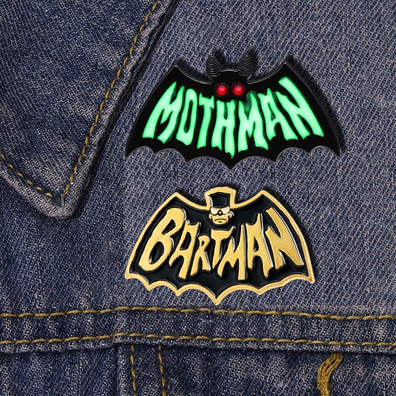 Mothman Series Lapel Pin Kartun Batman Enamel Bros Ransel Lencana Hadiah Untuk Teman