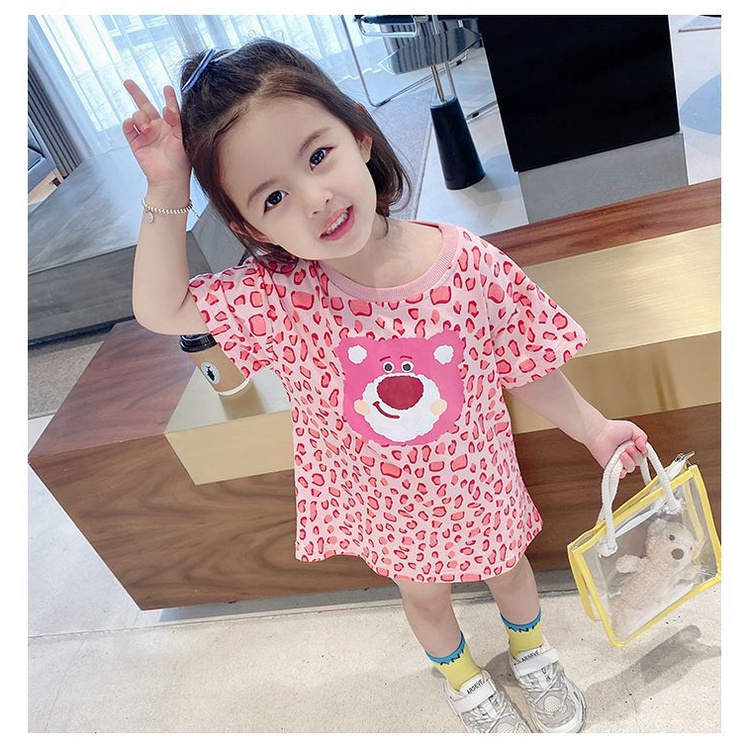DRESS KAOS ATASAN ANAK PEREMPUAN KARTUN LOTSO BEAR IMPORT