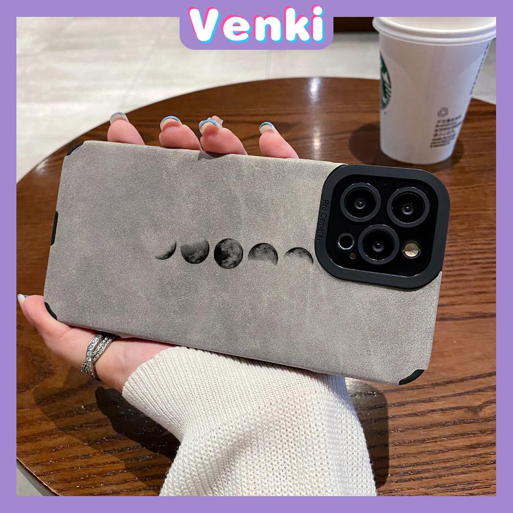 VENKI - Untuk iPhone 11 Case Leather Pupil Suede Cover Soft Shockproof Cover Kamera Simple Creative Earth Kompatibel dengan iPhone 14 13 Pro max 12 Pro max xr xs 7Plus 8Plus