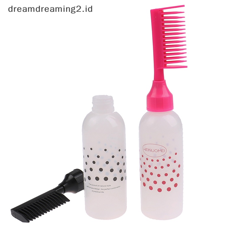 (drea) Aplikator Botol Shampo Pewarna Rambut Bahan Plastik 200ml Dengan Styling Sikat Gradasi //