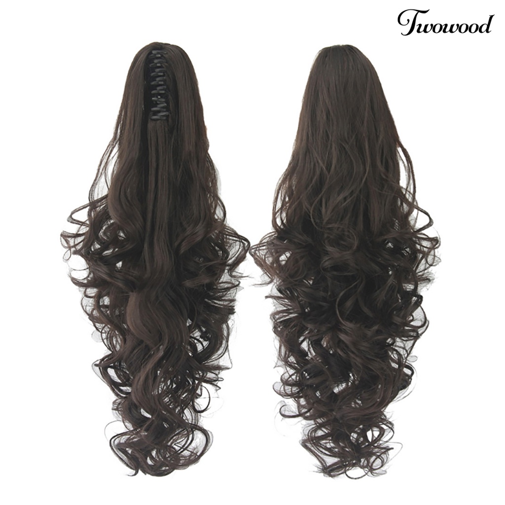 Twowood Wanita Fashion Panjang Berbulu Keriting Palsu Ponytail Wig Sopak Rambut Palsu Hadiah