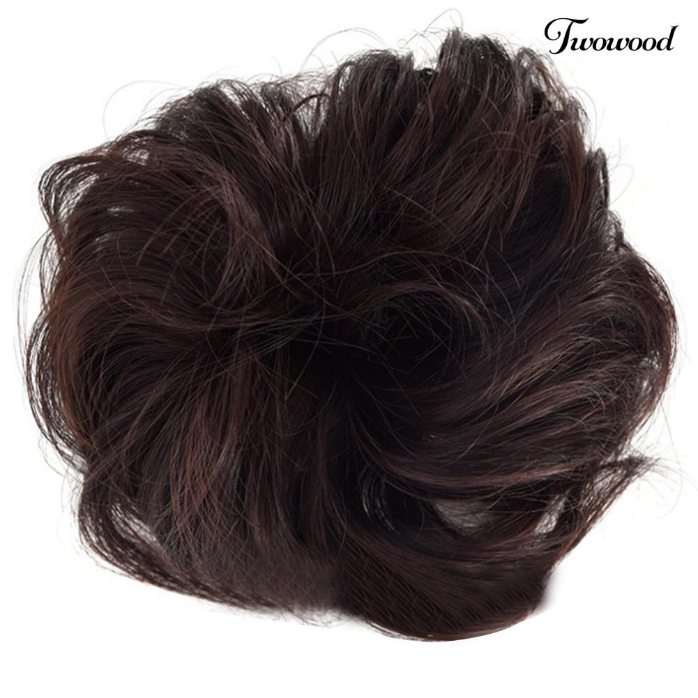 Twowood Wanita DIY Elastis Keriting Wig Rambut Cincin Hiasan Kepala Sanggul Tusuk Sanggul Ponytail Sopak